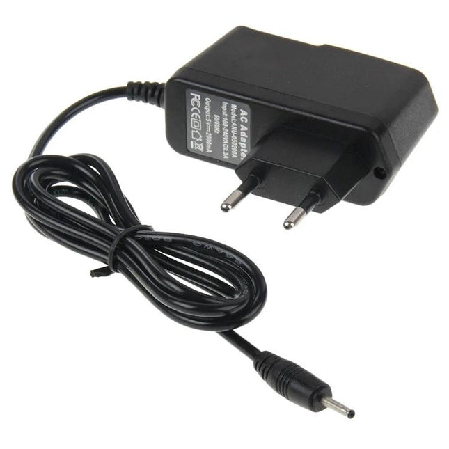 Universal 2.5mm Jack AC Travel Charger for Tablets black AC adapter with cord and 2.5mm plug, compact travel power supply