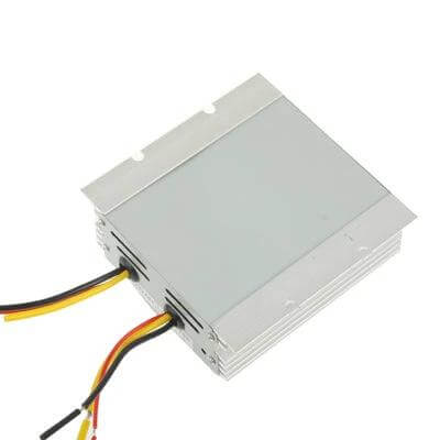 DC 24V to 12V Car Power Step-Down Transformer for 12V Accessories compact aluminum housing 20A converter for LED lights dash cams fridges