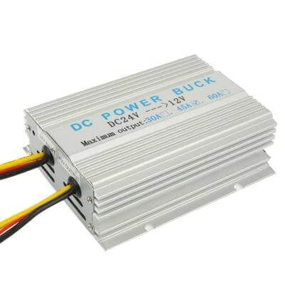 24V to 12V DC Voltage Converter for Automotive Applications - aluminum alloy 45A DC-DC buck converter with overheating and overcurrent protection, 140x110x45mm