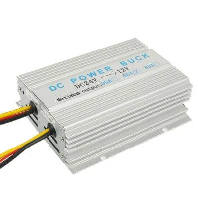 24V to 12V DC Voltage Converter for Automotive Applications - aluminum alloy 45A DC-DC step down with overheating and overcurrent protection, 140x110x45mm, 400g