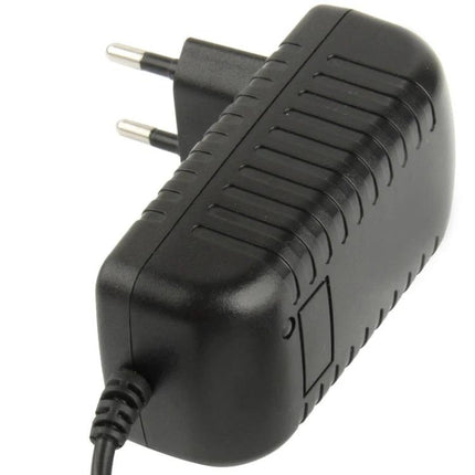 AC to DC 12V 2A Power Adapter with EU and US Plugs for Devices black compact travel adapter with EU plug and cable