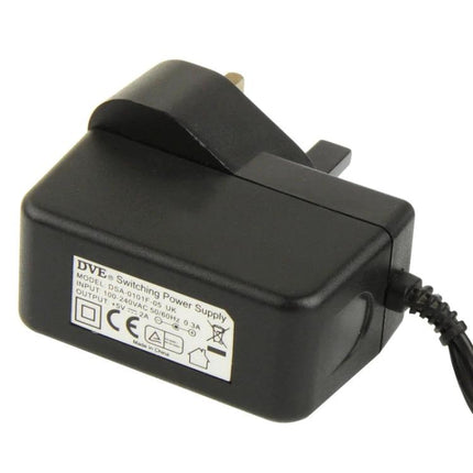 UK Mains Power Adapter for 5V 2A Devices with 5.5mm Connector - black UK plug power supply for routers and speakers, 100-240V input