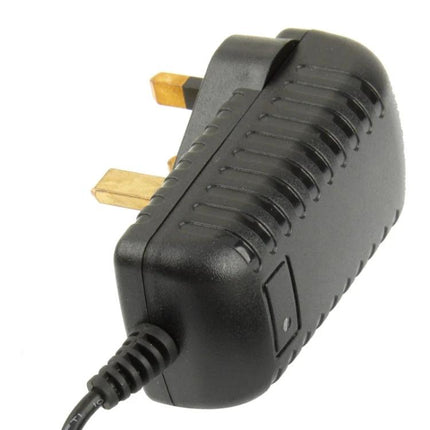 UK Plug Power Adapter for 9V DC Devices with 2A Output - black UK mains adapter for routers, hard drives and audio equipment
