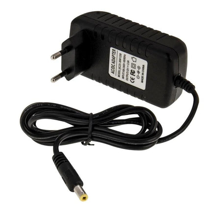 EU Plug 12V 3A Power Adapter for Electronic Devices - black EU plug power supply with DC barrel connector for routers, LED lights, cameras