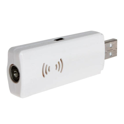 Compact USB Analog TV Stick for Viewing TV on Your Computer - white portable USB TV tuner for laptop, compact and travel-friendly
