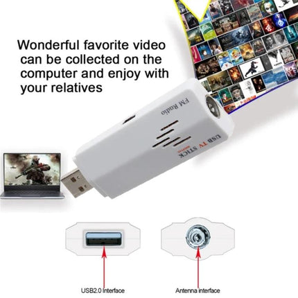 Compact USB Analog TV Stick for Viewing TV on Your Computer - compact USB TV stick with antenna port for watching live broadcasts on a laptop