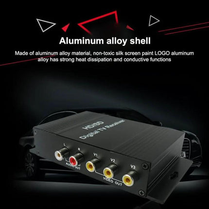Portable ISDB-T Digital TV Receiver for Cars in South America - aluminum alloy shell with audio/video outputs for in-car digital TV