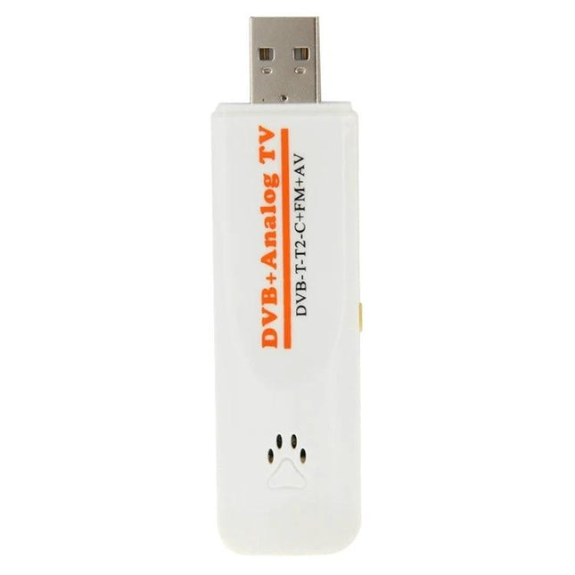 Portable Mini TV Stick for Watching and Recording TV on Computer - white USB DVB-T tuner for laptop viewing and recording