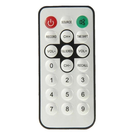 Portable Mini TV Stick for Watching and Recording TV on Computer remote control with numeric keys and playback buttons