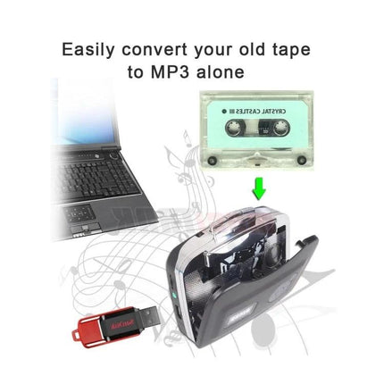 Ezcap 230 Converter for Digitizing Cassette Tapes to MP3 Files showing cassette to MP3 USB conversion device