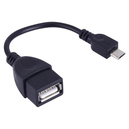 A Practical Converter for Daily Smartphone Connectivity Needs - black USB to 5-pin micro USB OTG adapter cable for connecting flash drives