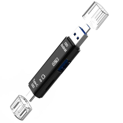 Compact Adapter for Everyday File Transfers on Devices - black 3-in-1 USB 2.0 Micro USB TF/OTG Type-C connector for phone to laptop transfers