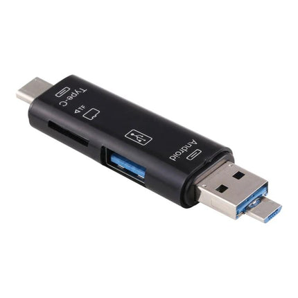 Compact Adapter for Everyday File Transfers on Devices - black 3-in-1 USB 2.0 Micro USB TF OTG card reader for phone to laptop transfers