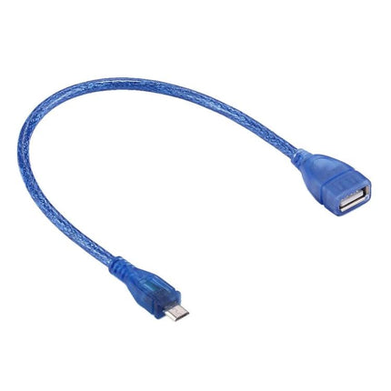 Adapter for Connecting USB Devices to Phones in Daily Use - blue micro-USB OTG cable with female USB-A port for flash drives and mice