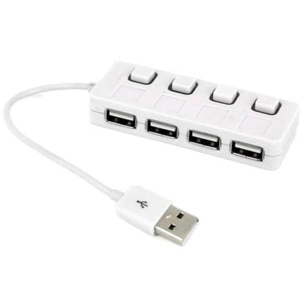 USB Hub with 4 Switched Ports for Easy Device Connections - white USB 2.0 hub with four switched ports for mouse keyboard and storage