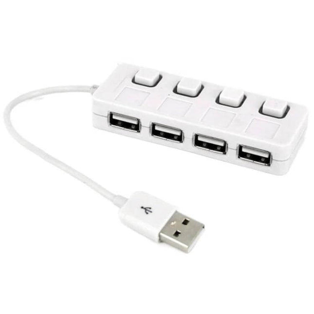 USB Hub with 4 Switched Ports for Easy Device Connections - white USB 2.0 hub with four switched ports for mouse keyboard and storage