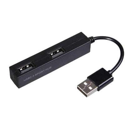 4-Port USB Hub for Connecting Multiple Devices in Black compact USB 2.0 hub with 4 ports for keyboards, mice, and external storage