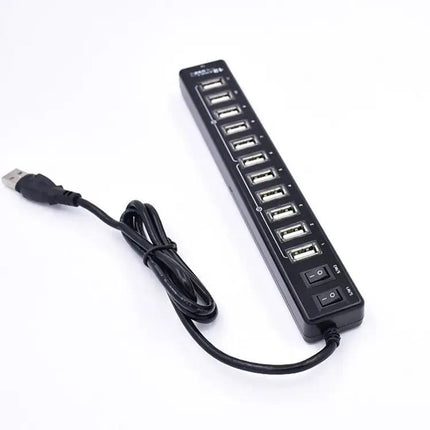 Versatile 12-Port USB Hub for Laptops and Device Connectivity