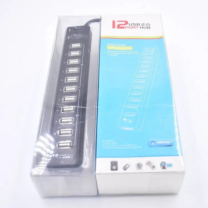 Versatile 12-Port USB Hub for Laptops and Device Connectivity