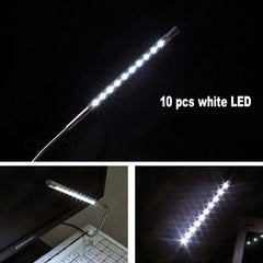 Portable 10-LED USB White Light with Flexible Design