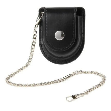 PU Leather Pocket Watch Belt Pouch Holster With Chain | Syndmart