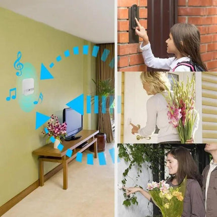 Black Wireless Doorbell Receiver with 52 Chimes for Home Entry