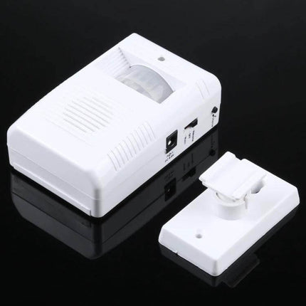 Electronic Infrared Sensor Doorbell for Guest Detection at Home - white motion sensor doorbell unit with wall mount