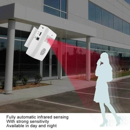 Electronic Infrared Sensor Doorbell for Guest Detection at Home mounted near an entrance detecting approaching visitor