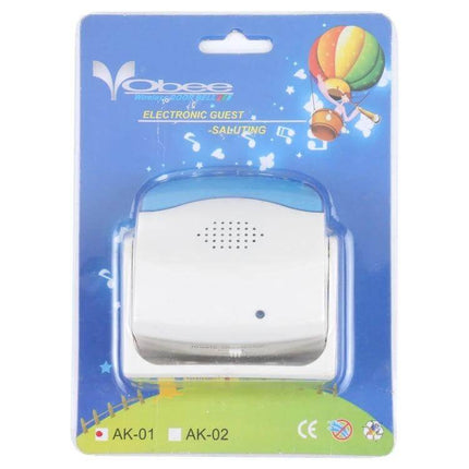Easy-to-Use Wireless Doorbell for Homes and Businesses white wireless chime unit in retail blister pack near-entrance sensor design
