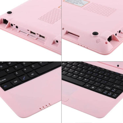 10.1 Inch Android Tablet for Everyday Browsing and Media pink tablet showing ports and keyboard closeups