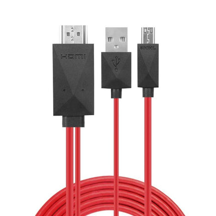 Adapter for Connecting Phone to TV in Daily Home Viewing red HDMI to USB and micro-USB cable for mirroring phone to TV