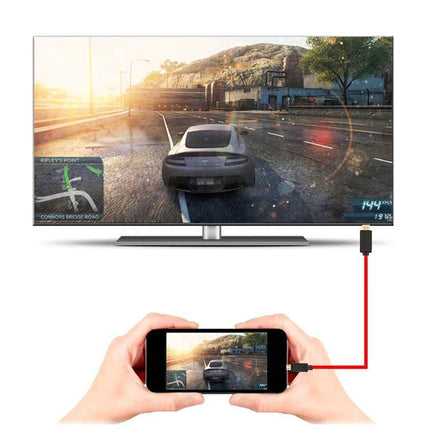 Adapter for Connecting Phone to TV in Daily Home Viewing showing phone mirrored to TV for family movie night