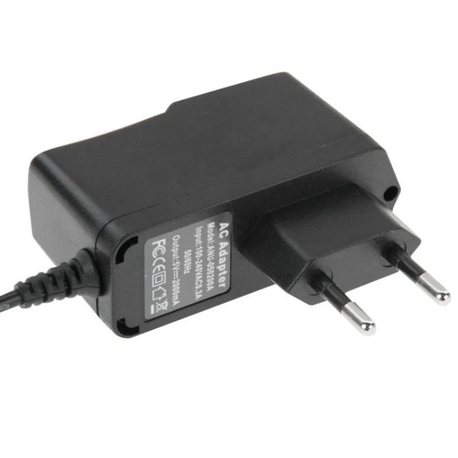 Micro USB Charger for Phones, Tablets and USB Devices with EU Plug black wall adapter with two-pin EU plug and cable