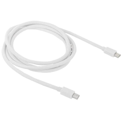 Mini DisplayPort to Mini DisplayPort Cable, 2 Meters, for MacBook and iMac - white cable coiled for connecting MacBook/iMac to external display