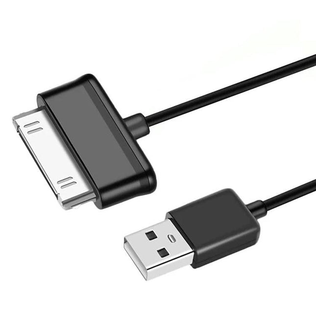 Tablet Case for Everyday Protection at Home and On the Go — black 30‑pin charging cable and USB connector for Samsung Galaxy Tab