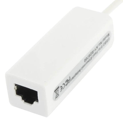Micro USB 2.0 Ethernet Adapter for Tablets and Android TVs, 20cm Cable – white adapter with RJ45 port for stable wired streaming
