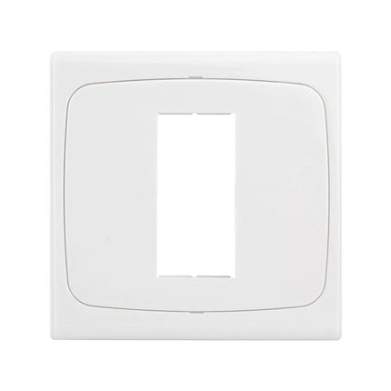 Universal Wall Plate with Screw for Ethernet and Home Theater Installations clean white single-gang keystone wall plate hiding cables