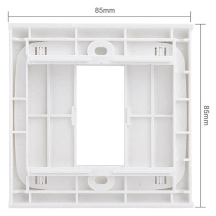 Universal Wall Plate with Screw for Ethernet and Home Theater Installations white 85mm square rear view