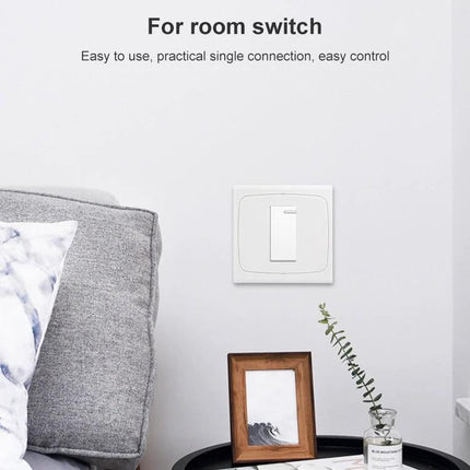 Universal Wall Plate with Screw for Ethernet and Home Theater Installations - white wall plate mounted beside bed for tidy cable connections