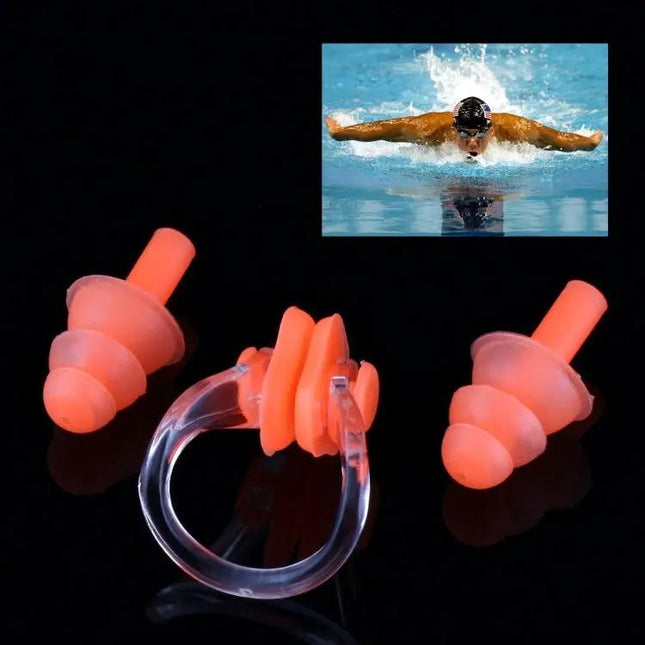 Silicone Swim Nose Clip And Ear Plug Set Assorted Colors | Syndmart