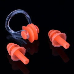 Silicone Swimming Nose Clip and Ear Plug Set - Random Colors