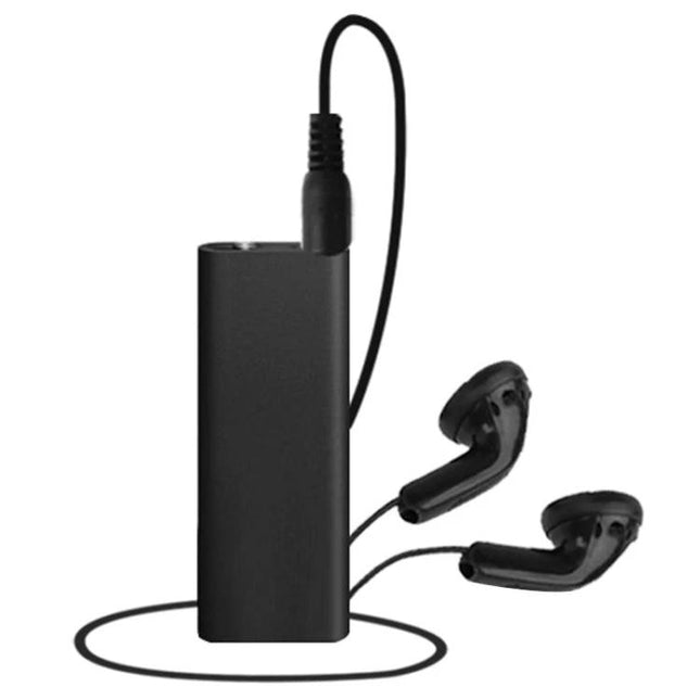 Compact recorder for daily notes and music on the go black pocket-sized voice recorder with earbuds and indicator light 8GB