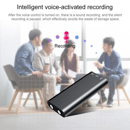 Compact recorder for daily notes and music on the go with voice-activated recording, indicator light and 8GB storage