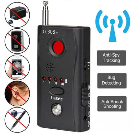 Portable Detector for Hidden Cameras and RF Signals compact CC308+ handheld scanner for hotel, office and vehicle privacy checks