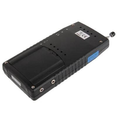 Portable RF Signal Detector for Hidden Camera and Bug Detection with digital display and antenna for discreet hotel and office privacy checks