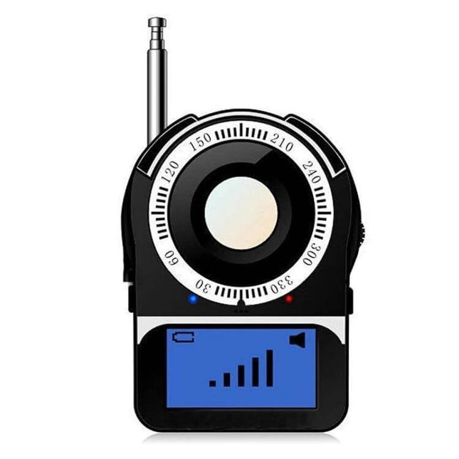 Portable Full Spectrum Privacy Detector for Hidden Devices handheld RF and laser scanner with antenna and signal strength display