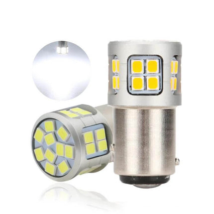 S25 30-SMD LED Bulb Turn Brake Tail Lights Cool White compact 1156/1157 socket 360-degree bright cool white illumination