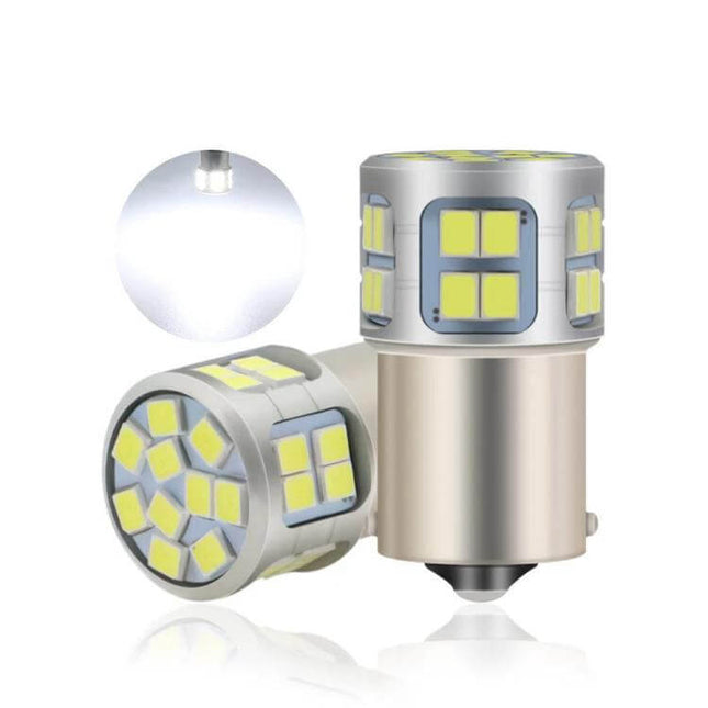 S25 30-SMD LED Bulb Turn Brake Tail Lights Cool White - 1156/1157 socket 360-degree bright cool white rear automotive LED