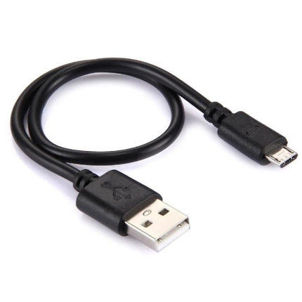 Micro USB Charging Cable for Everyday Home and Travel Needs – black short USB-A to Micro-USB cable for phone charging at home, office, or travel