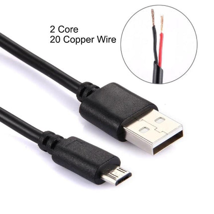Micro USB Charging Cable for Everyday Home and Travel Needs — black micro USB to USB A cable with 2-core copper wire, ideal for home, office, and travel